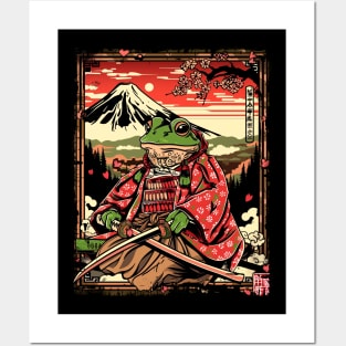 Frog Samurai Japanese Art Posters and Art